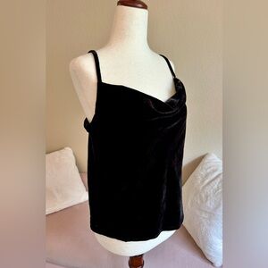 Banana Republic Camisole Tank Top Black Velvet Cowl Neck Women’s S Luxury Party